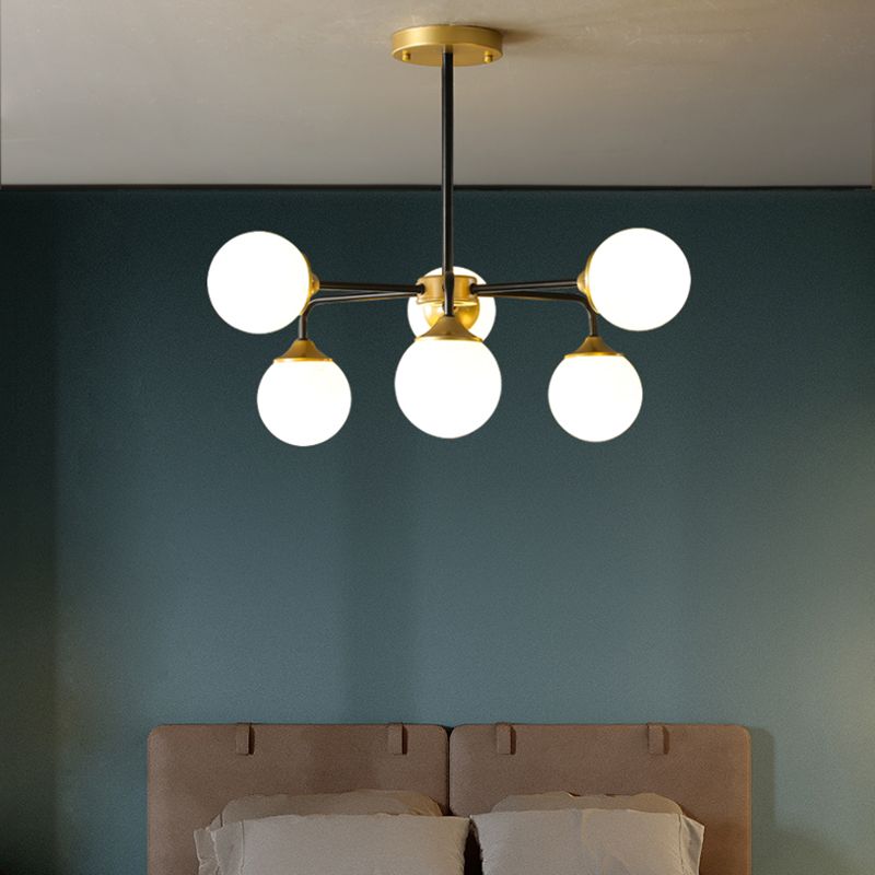 Contemporary Globe Chandelier Lights Glass Chandelier Light Fixture for Living Room