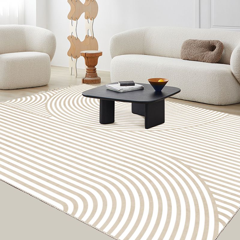 Dark Brown Modern Rug Polyester Irregular Color Piece Rug Washable Rug Sitting Room