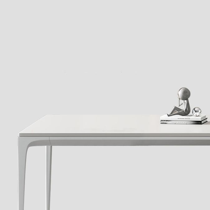 Modern White Sintered Stone Dining Table Rectangle Home Use Table with 4 Legs