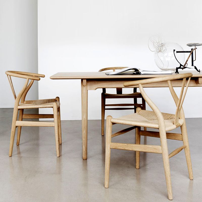 Solid Wood Frame Dining Arm Chair Modern Indoor Chair for Dining Room