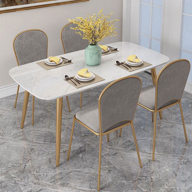 Luxury Dinner Room Dining Table Kitchen Stone 4 Legs Dining Table