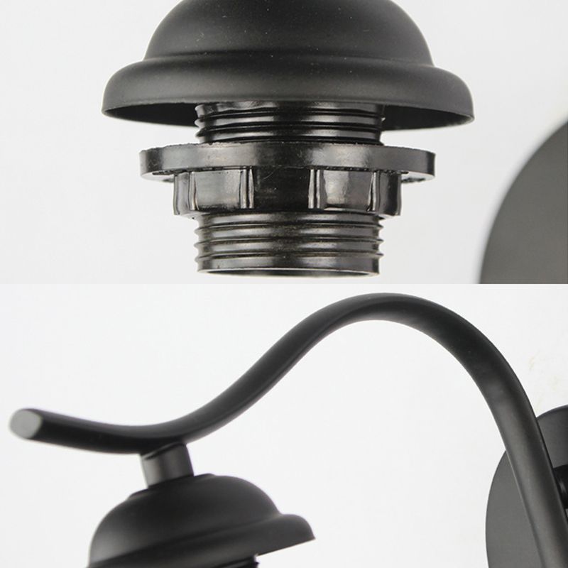 1 Head Sphere Wall Light Fixture Tiffany Beige/Beige-Red Stained Shell Sconce Lighting with Curved Arm