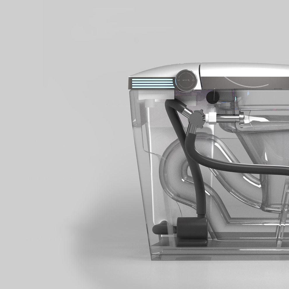 Modern All-In-One Toilet Bowl Siphon Jet Toilet with Soft-Close Seat for Bathroom