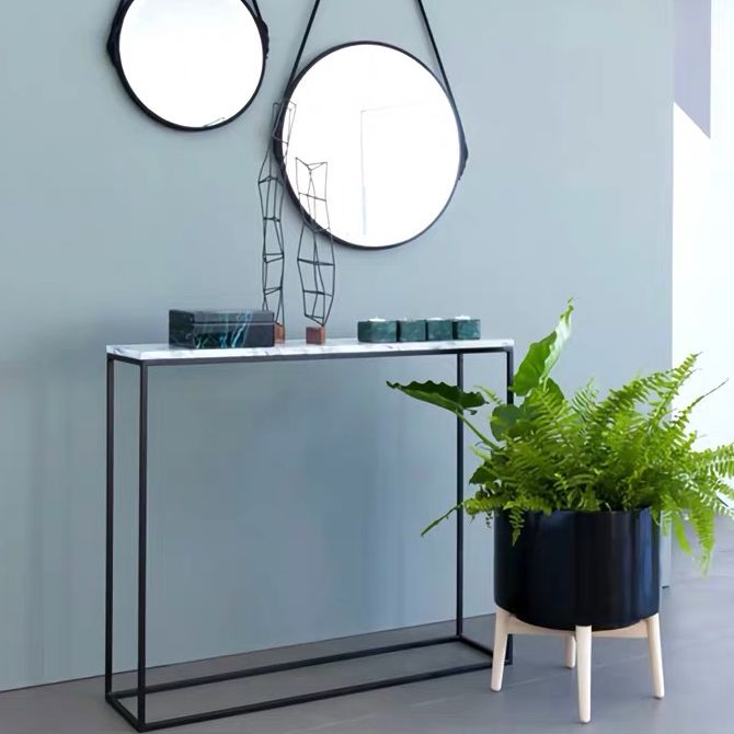 Marble Top Console Table for Hall Console Accent Table 29.53"