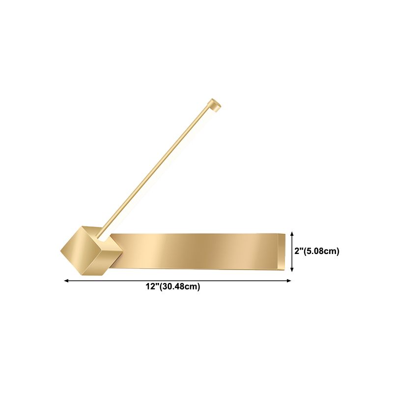 Modern Metal Wall Sconce Linear Shape Wall Light with Silicone Shade in Gold for Bedroom
