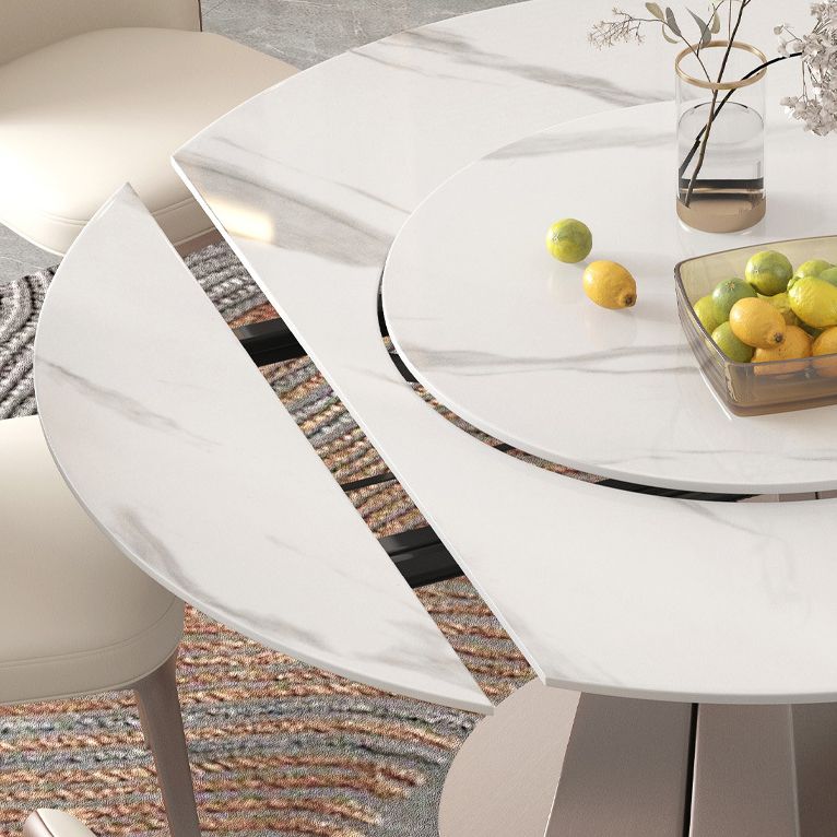 Modern Round Sintered Stone Dining Room Set Space-Saving Design Dining Table Furniture