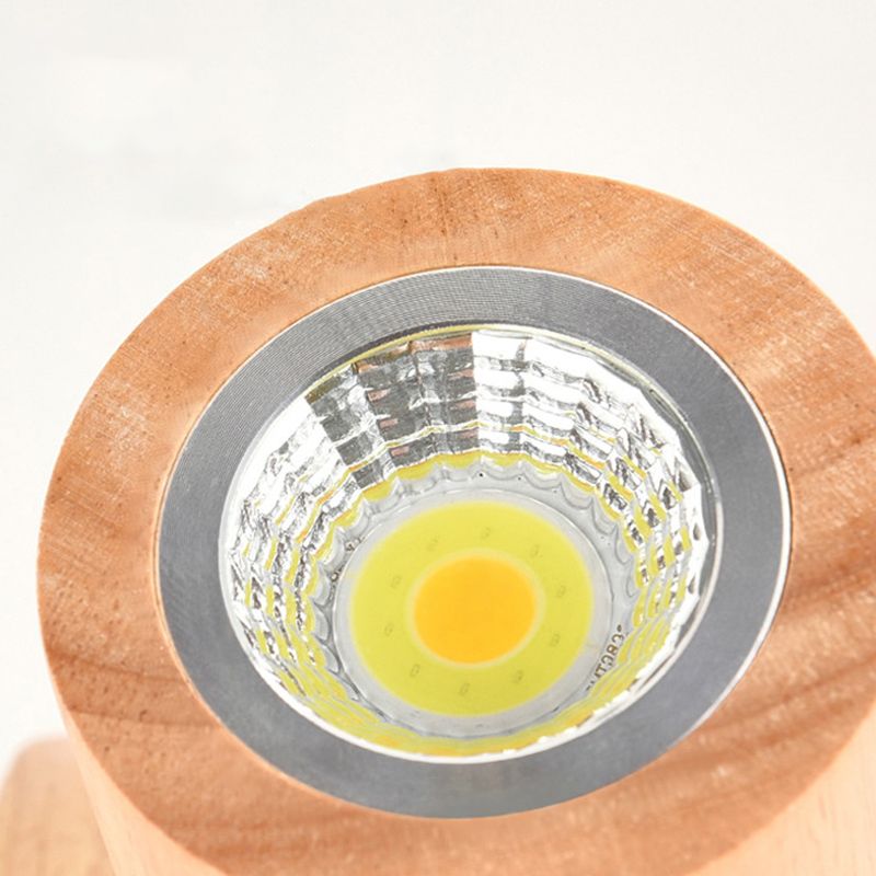 Contemporary Wood Wall Light Cylinder Lighting for Living Room