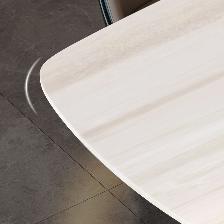 Modern Style Marble Table with White Table and Pedestal Base for Home Use