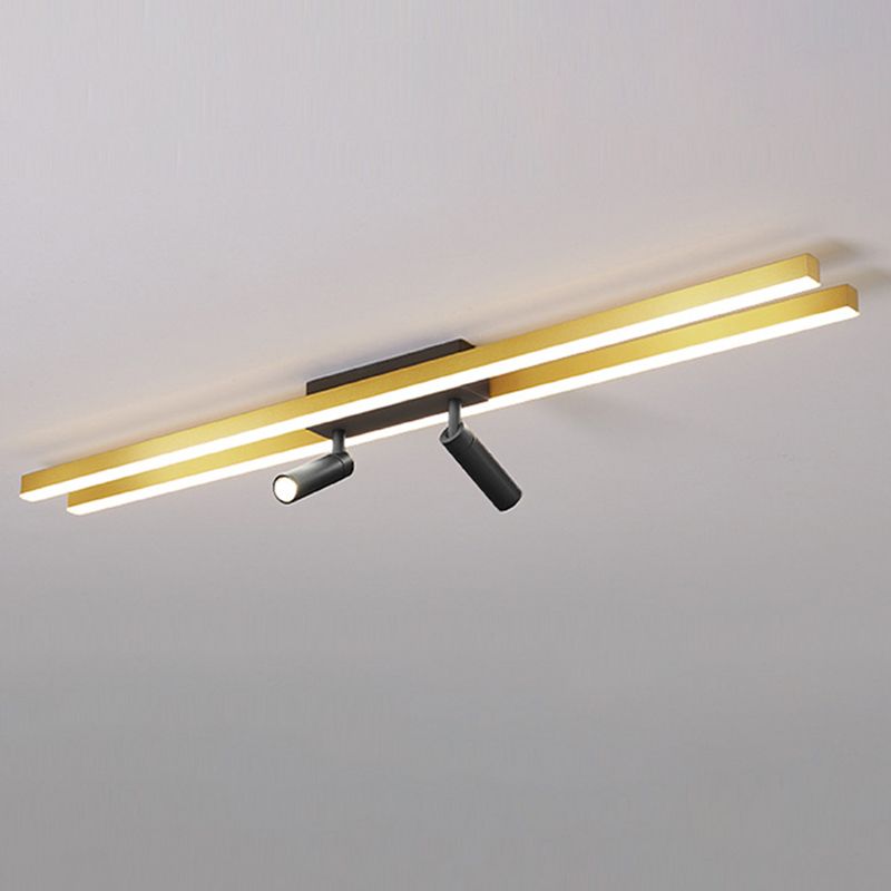 Montaggio a semi-incasso a LED in alluminio dorato in stile moderno e creativo Apparecchio da soffitto a 2 luci per luoghi commerciali