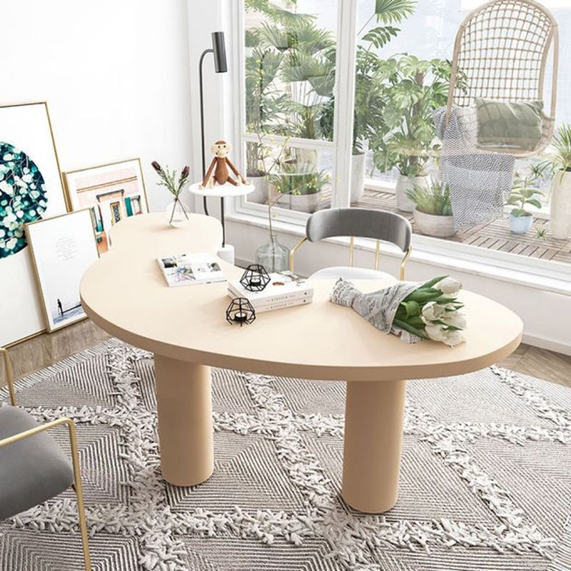 Contemporary Free Form Office Desk Pine Writing Desk for Home