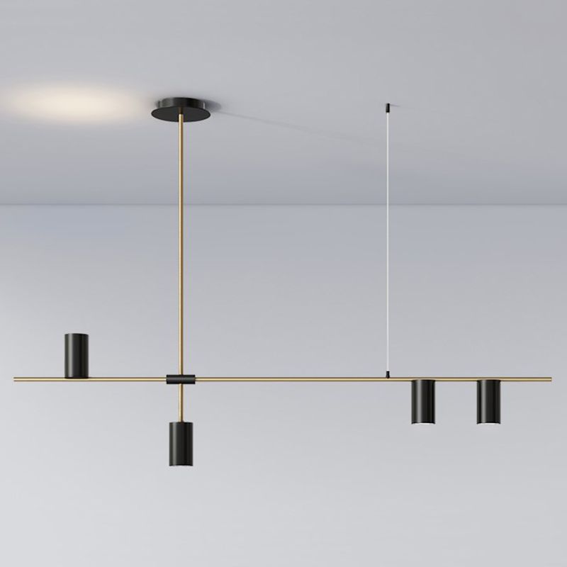 Contemporary Cylinder Island Lights Metal Island Pendant Fixture for Kitchen