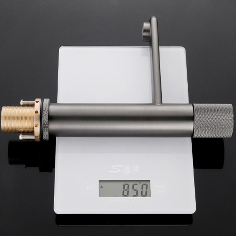 Knob Handle Square Faucet Brass Deck Mounted Bathroom Sink Faucet