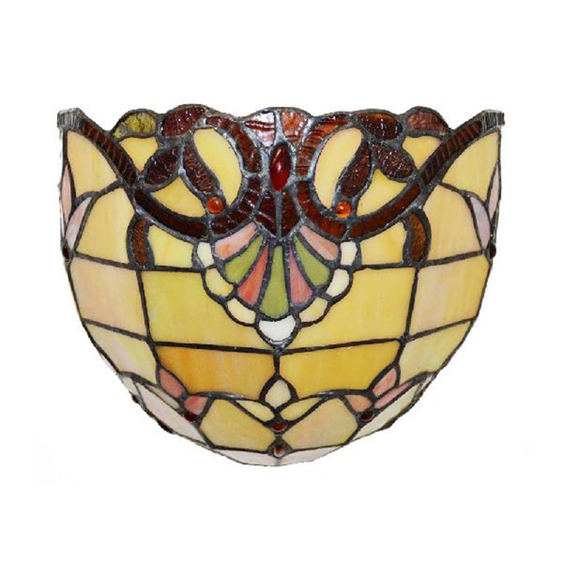 Victorian Wall Sconce Lighting with Bowl Shade Yellow Glass 1 Light Bedroom Wall Lamp