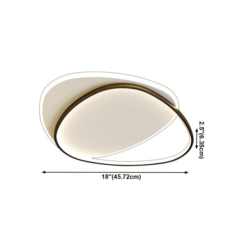 Lampada da soffitto geometrica in alluminio in stile moderno con montaggio a incasso a LED in bianco e nero con paralume in acrilico