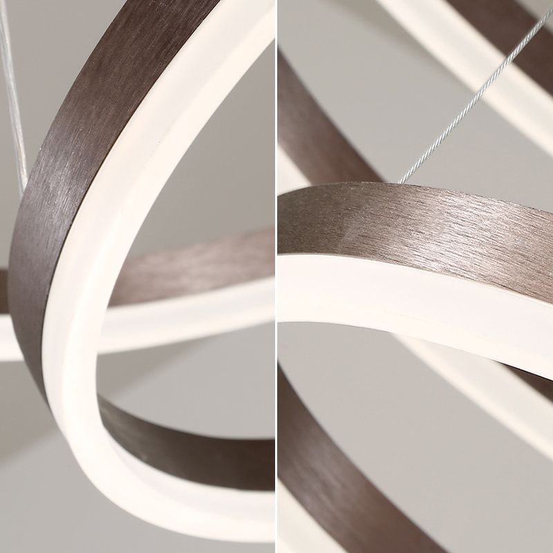 Orbicular Chandelier Lighting Fixtures Modern Coffee Hanging Chandelier with Silica Gel Shade