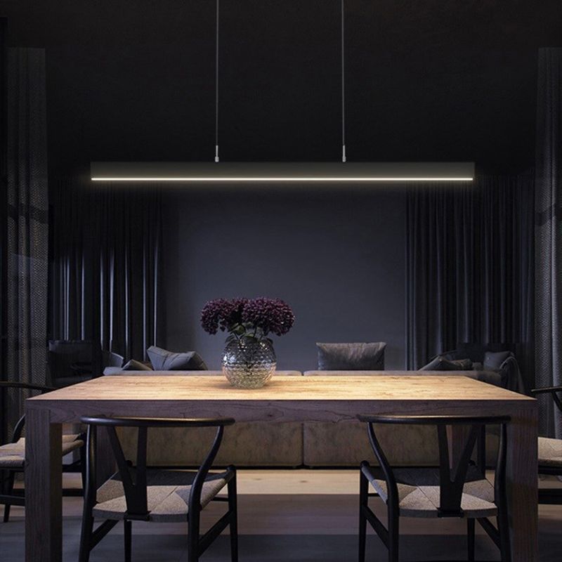 LED Simple Hanging Light Modern Rectangle Pendant Lamp Fixture for Dining Room