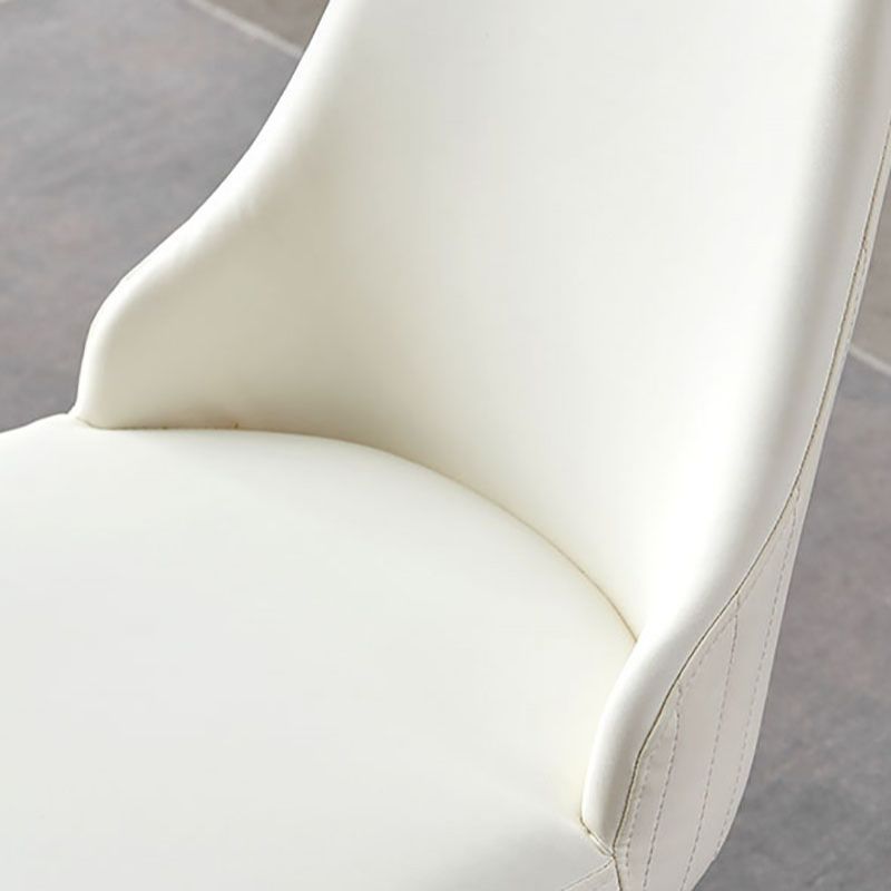 Chaise de salle à manger sans bras à dossier solide de style scandinave, chaise d'appoint rembourrée