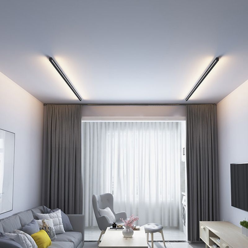 Lampade a parete lineare in stile moderno Idee di illuminazione da parete 1 in nero