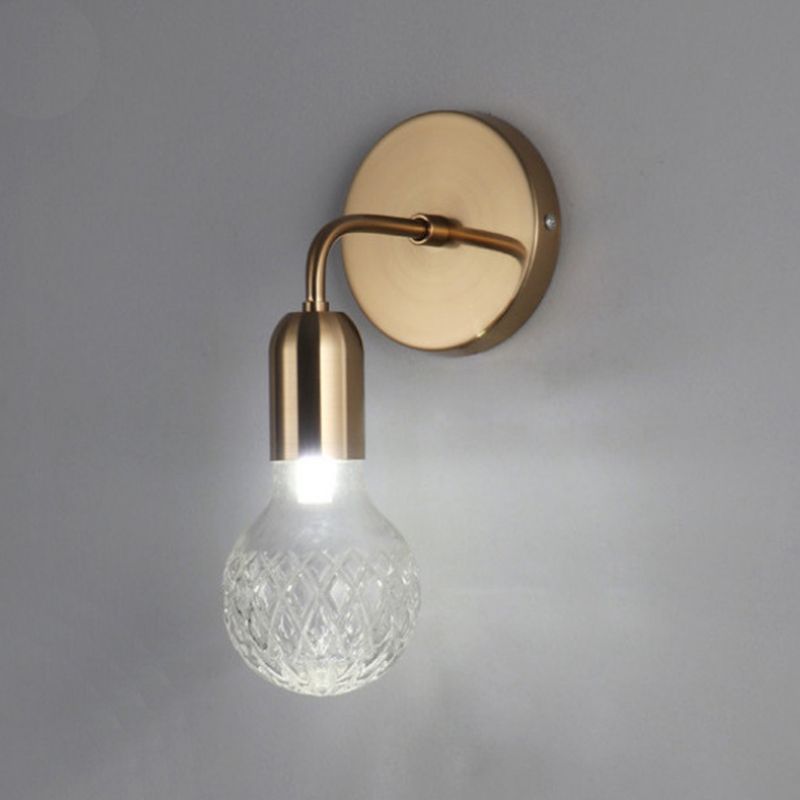 1 Light Wall Light Fixture Modern Glass Wall Mounted Lighting for Living Room