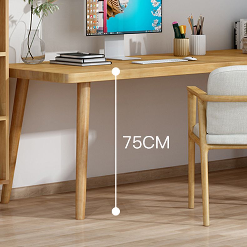 Modern Style L-Shape Writing Table Solid Wood Office Working Desk