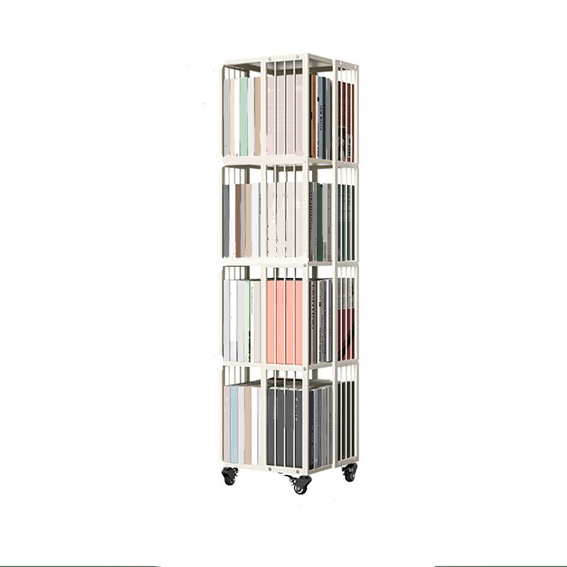 Modern Metal Bookshelf Standard Closed Back Vertical Bookcase in Burnish