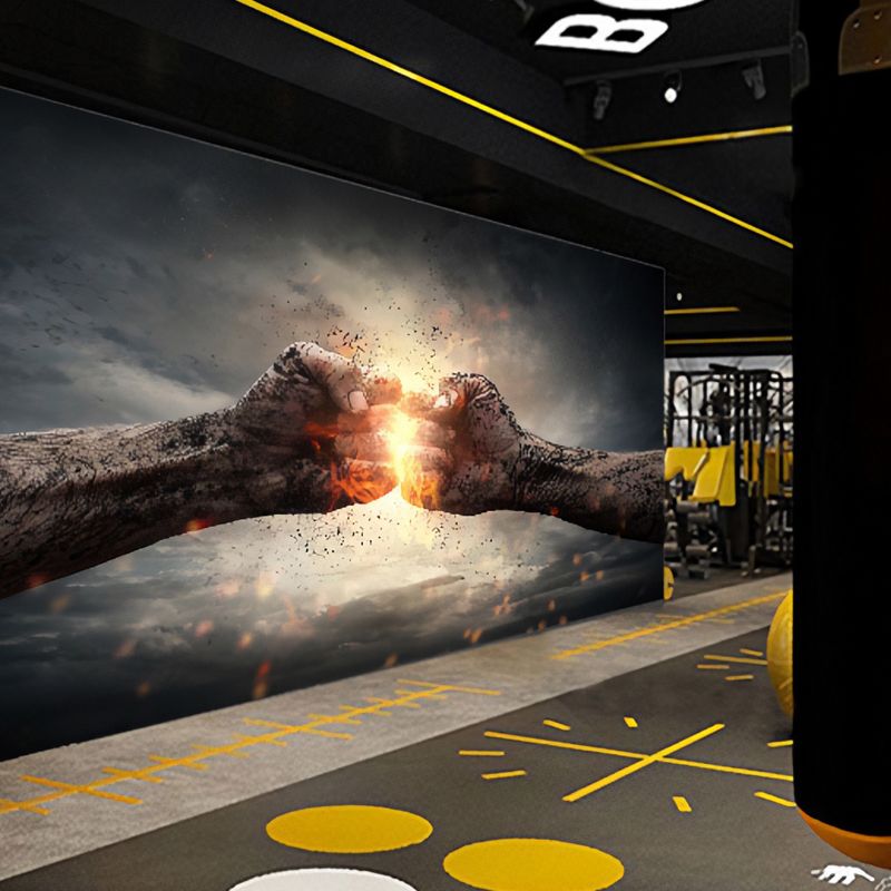 Extra Large Fashion Wall Covering Black and Gold Hand Wall Decor, Custom-Printed