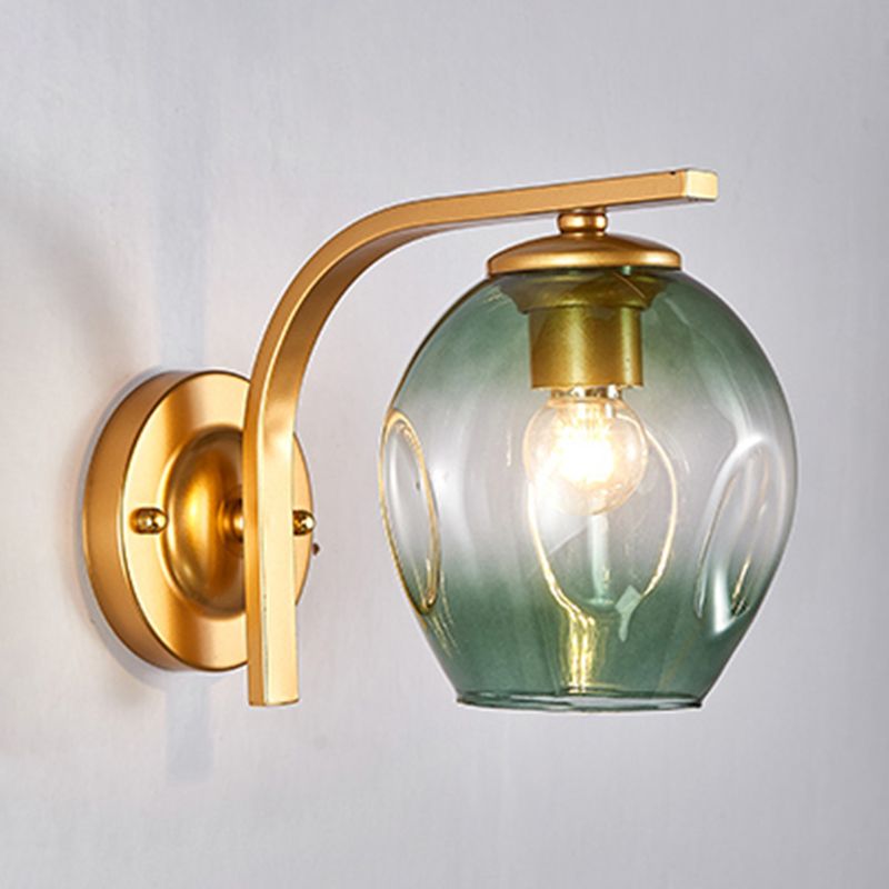 Glass Cup Shaped Sconce Lamp Stylish Modern 1 Head Wall Lighting Fixture