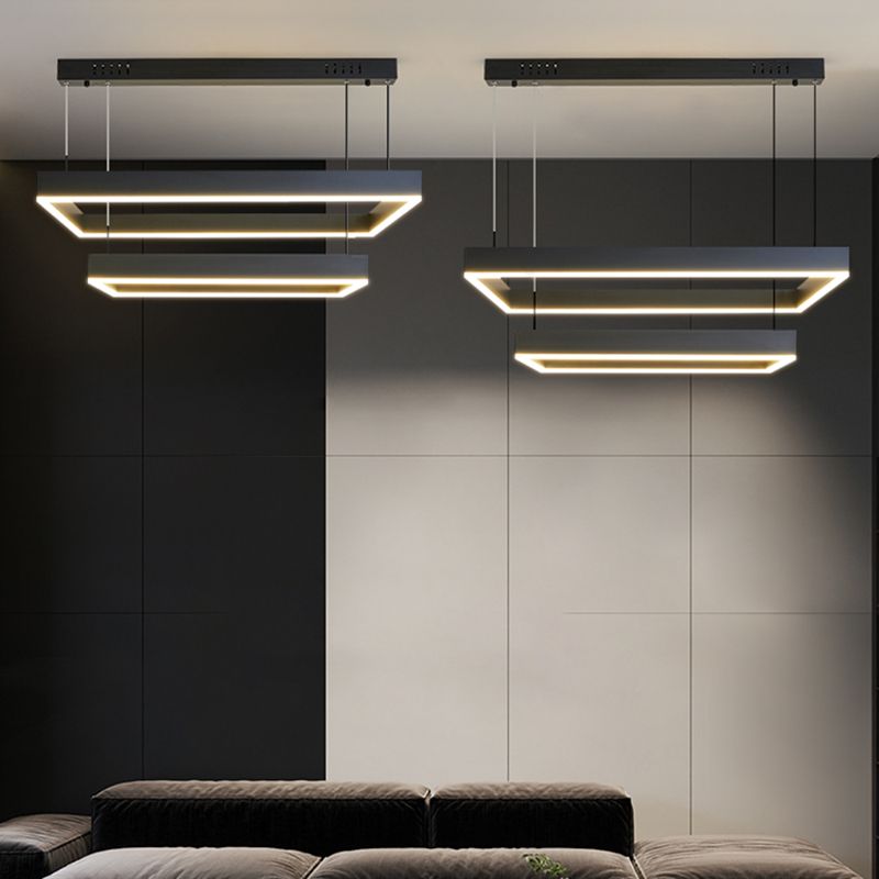 Mehrere Quadrate Pendelleuchte moderne Kronleuchter Lichter Metallkronleuchter für Wohnzimmer