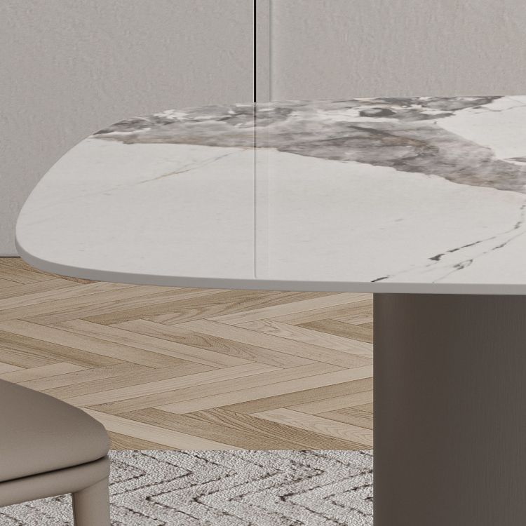 Metal Modern Rectangle Indoor Table Sintered Stone Dining Table for Kitchen and Dining Room