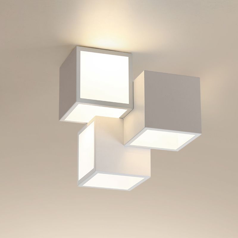 Plafonnier géométrique en métal plafonnier LED contemporain