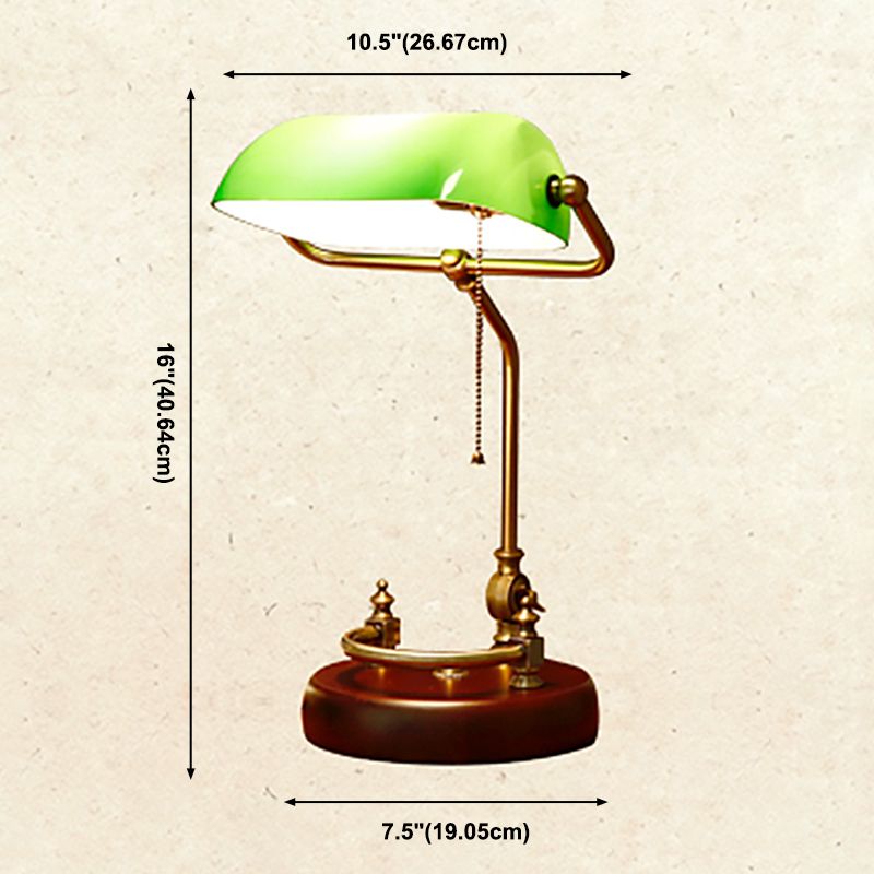 Ein Glühbirnen -Retro -Tischlampenglas Schattenschatten -Schreibtischlampe mit Kettenschalter