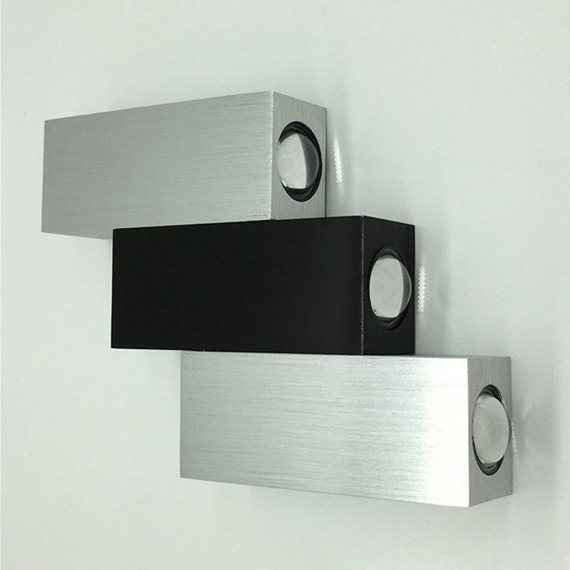 3 combinazione rettangolare a LED SCONCE SCONCE a 6 luci a 6 luci moderne lampada a parete in alluminio spazzolato in luce bianca calda