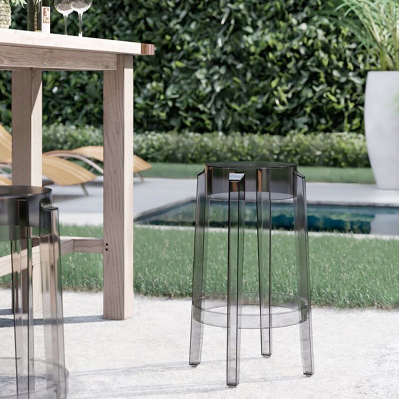 Taburete de barra de plástico transparente de estilo nórdico de 30 pulgadas para comedor para comedor