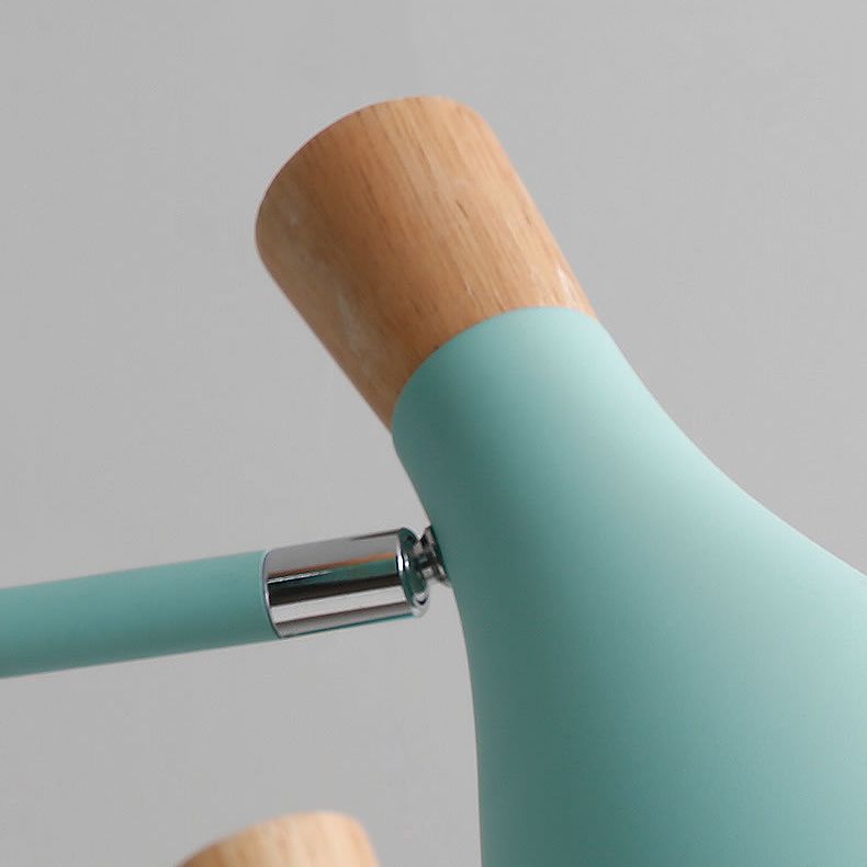 Nordic Wood Macron Chandelier Metal Lampshade Pendant Lighting Fixtures for Bedroom