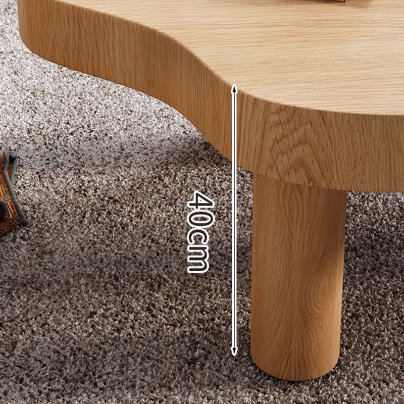 Contemporary 3 Legs Coffee Table Wood Cloud Shaped Cocktail Table