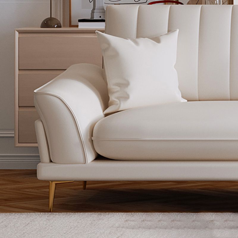 Faux Leather Sofa 35.43" D x 36.22" H Flared Arm Sofa for Living Room