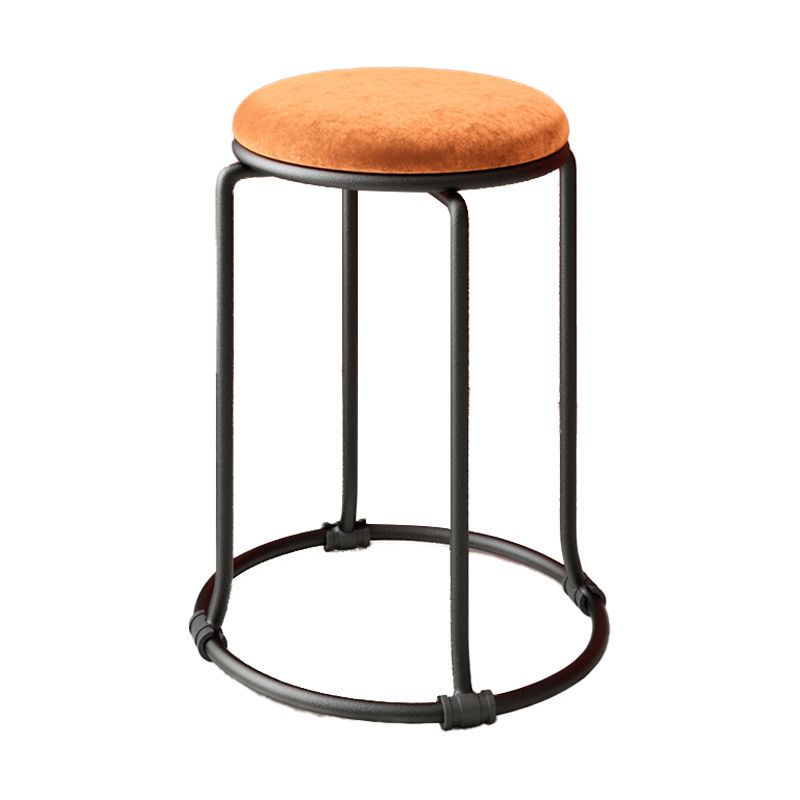 Orange Round Standard Velvet Pure Color Standard for Living Room