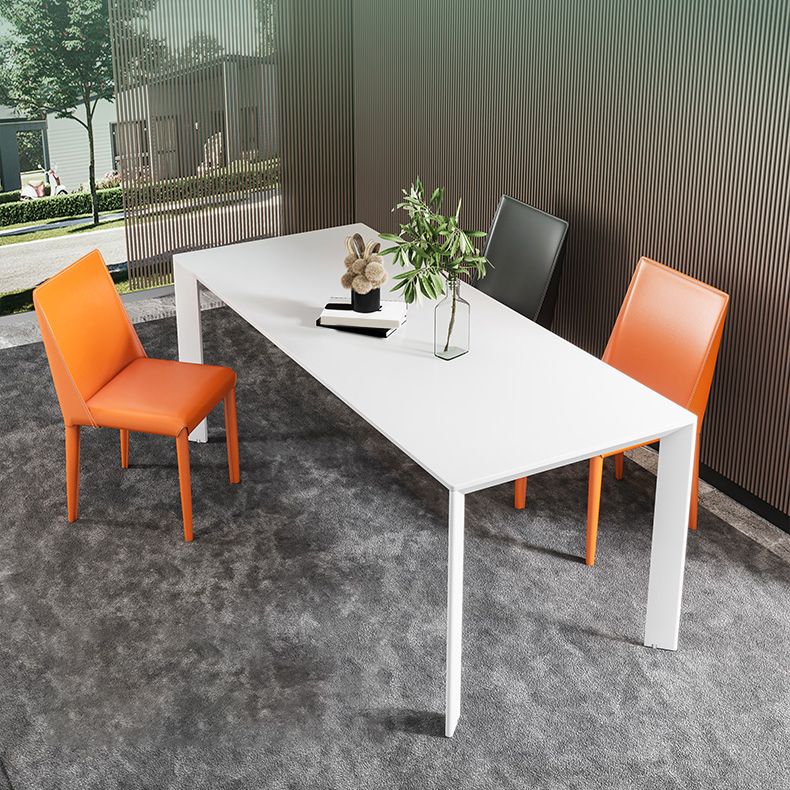 Sintered Stone Dining Table Set 1/4 Pieces Modern Rectangle Dining Table Armless Chairs