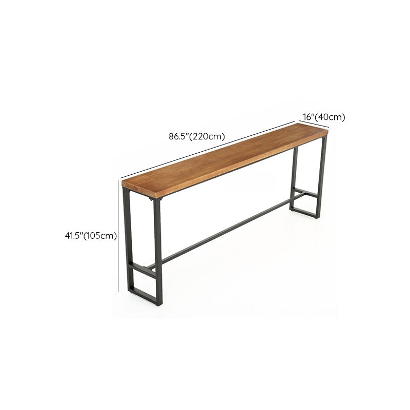 Trestle Base Dining Table Industrial Solid Wood Bar Table for Bistro