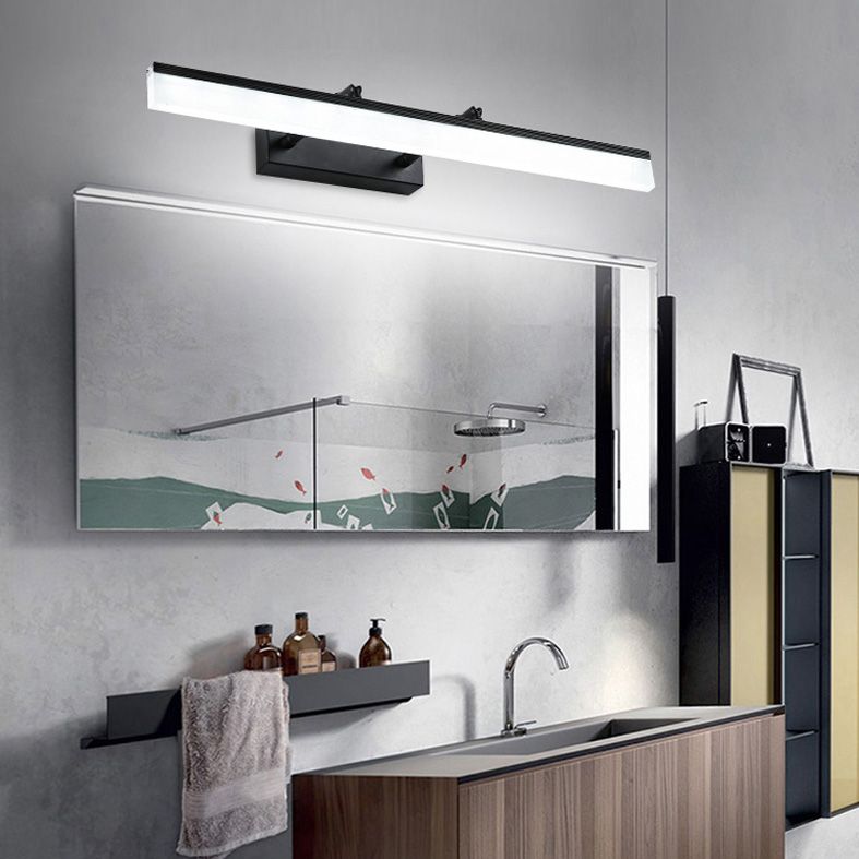 Modern Minimalist Style Linear Vanity Wall Light Fixtures Metal Vanity Lamp with Acrylic Shade