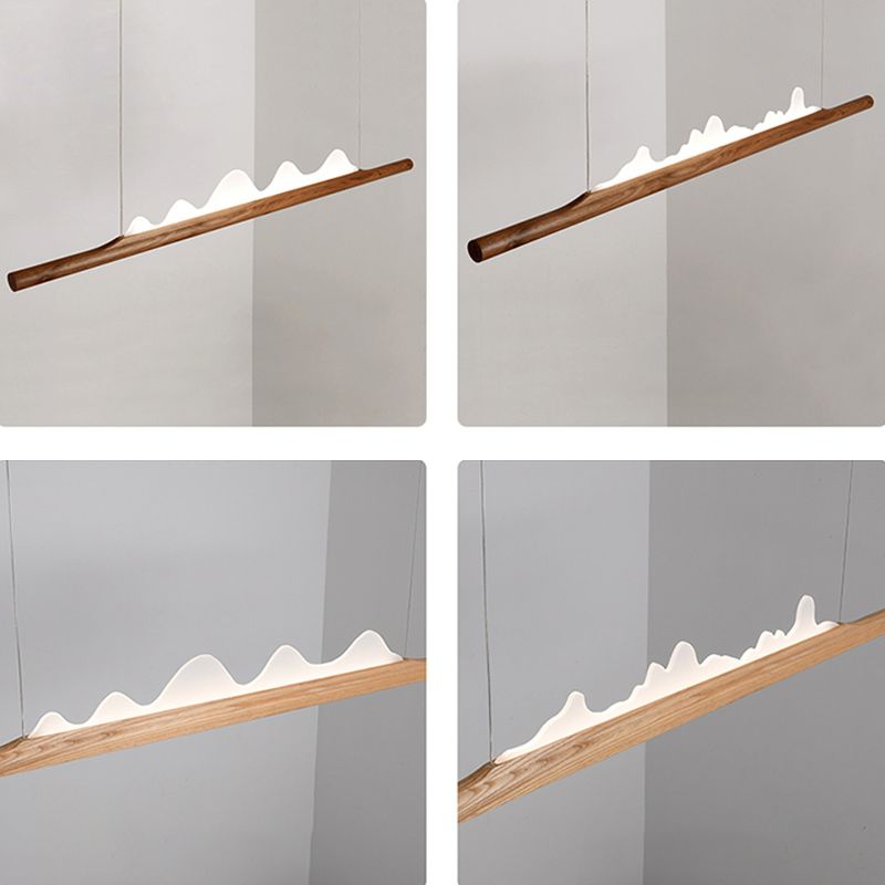 Idées d'éclairage à l'île LED moderne nordique lampe à lustre linéaire pour salle à manger