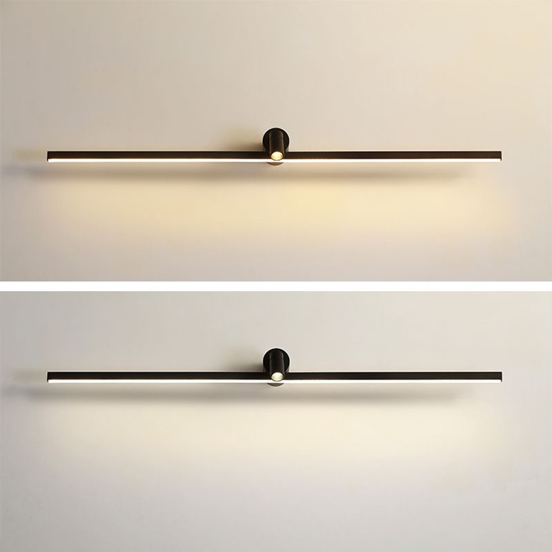 Simplicité Mirror de vanité allongée lumineux luminaires muraux métalliques pour salle de bain