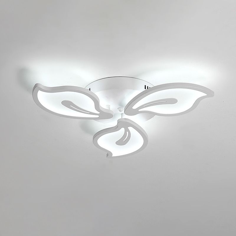 Acrylic Bauhinia Leaves Flush Ceiling Light Modernism LED 3/5/9-Light Flush Mount Light Fixture in Warm/White/Natural Light