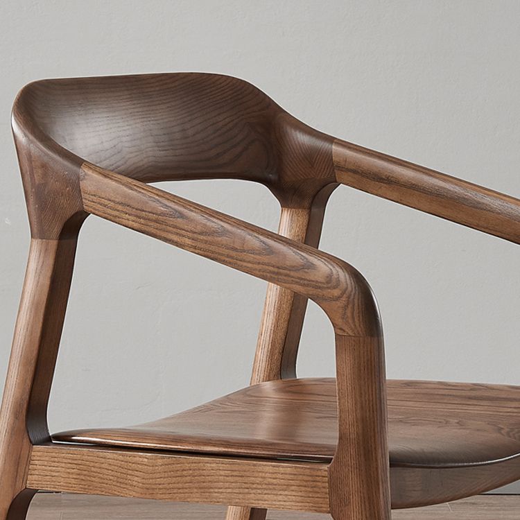 Traditional Style Ash Wood Chair Set Kitchen Open Back Dining Arm Chairs