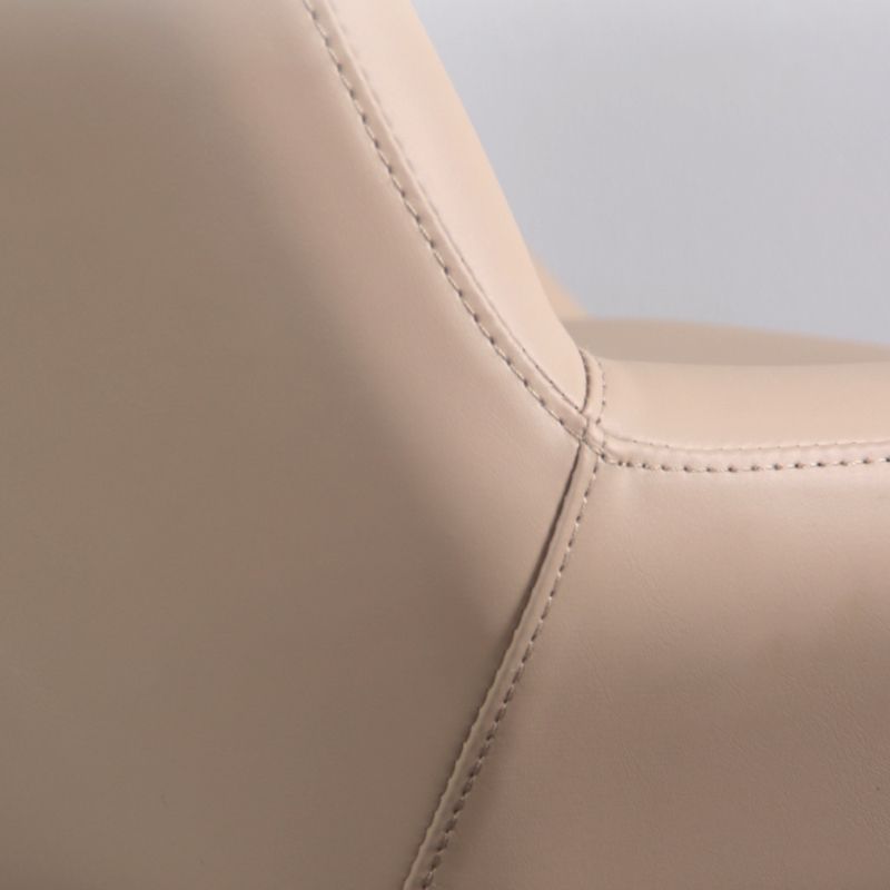 Glam Style Counter Stool Faux Leather Adjustable Height Bar Stool with Swivel