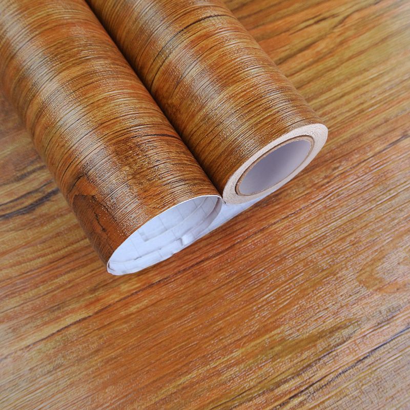 Faux Wood Wallpaper Roll Peel and Paste Industrial Living Room Wall Decor, 6.5 sq-ft