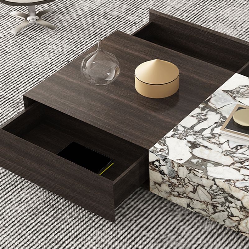 31" Wide Contemporary Cocktail Table Stone Coffee Cocktail Table