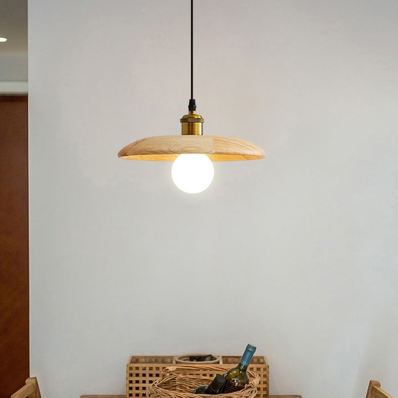 Pfanne hängende Leuchte moderne 1-Licht-Suspension Anhänger Licht mit Holz