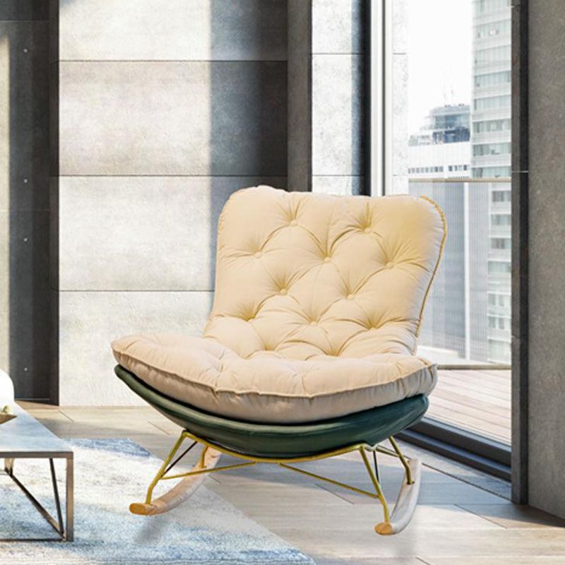 Contemporary Cushions Rocker Chair Metal Frame Spindle Rocker Chair for Home