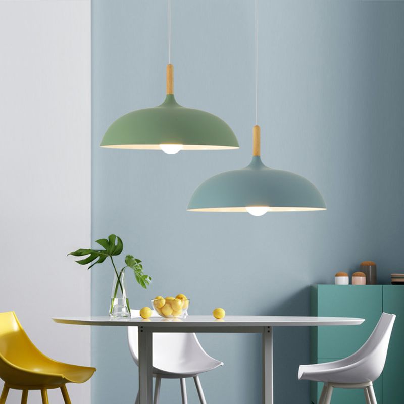 Couvre-pot Forme de suspension Éclairage de style moderne Métal 1 pendentif léger pour salle à manger